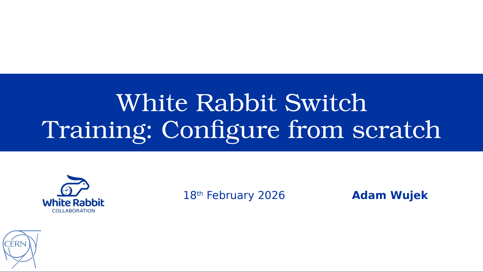 White Rabbit Switch Configure From Scratch